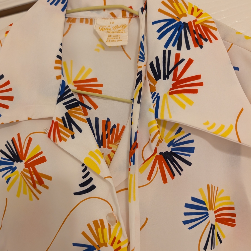 Vintage Jane holly Multicolor Floral Button Down Shirt